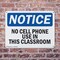 Signmission No Cell Phone Use In This Classroom, 10 in W x Rectangle, Plastic OS-2PACK-NS-P-710-L-16028 - alternate 8